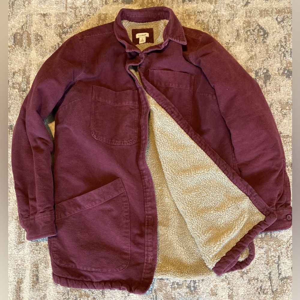 L.L. Bean Vintage Sherpa Lined Schacket - Women’s Small Oversized